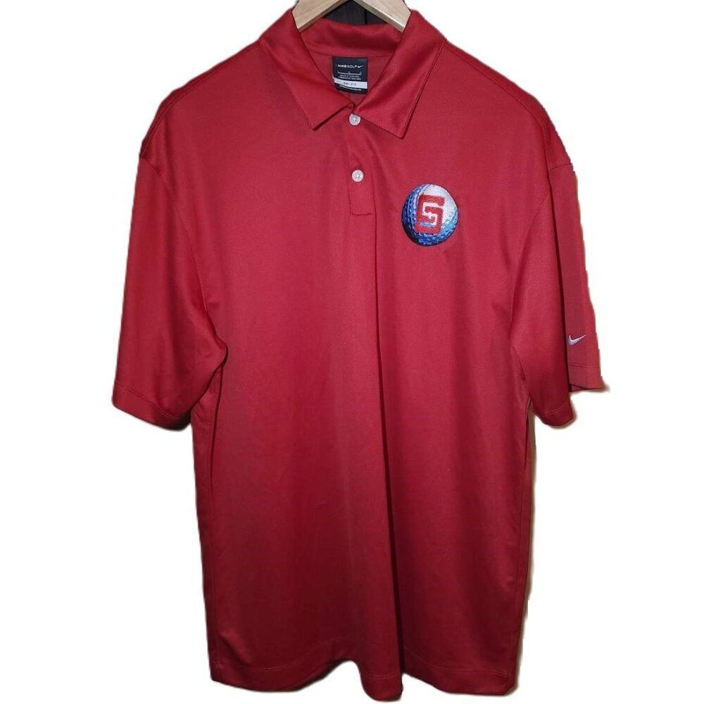 NWT Nike Golf red polo, Men's large, Dri-fit, short sleeves